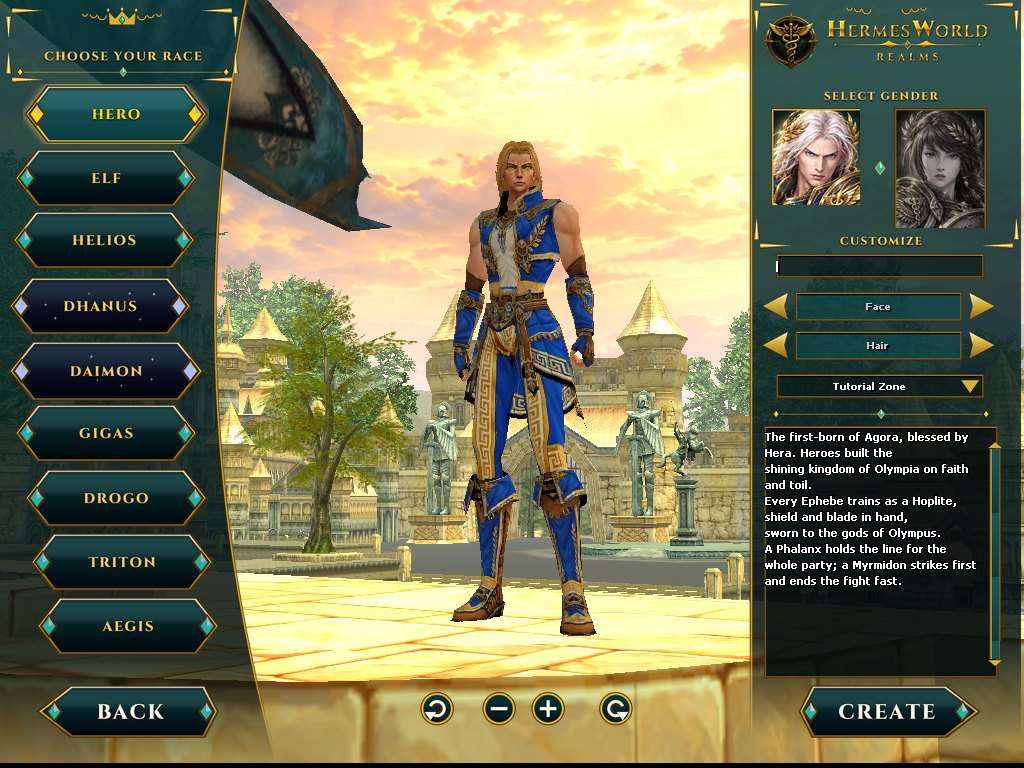 Character creation: pick a race. Most races start where the box under Hair says (Hero: Tutorial Zone); Triton start in Triton's Birth even though the box says Tutorial Zone.