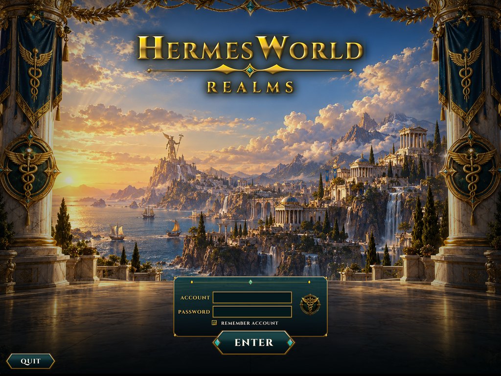 Login screen: your account name and game password.