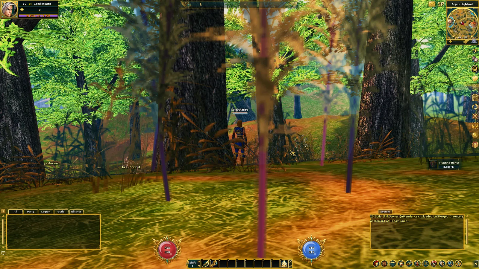 A character exploring a grassy landscape in HermesWorld Realms