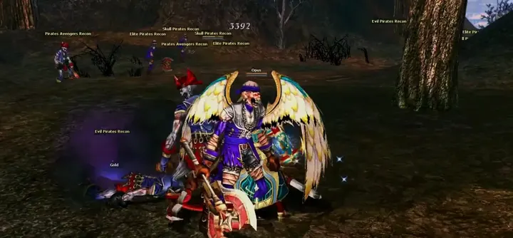 In-game: field combat with spell effects