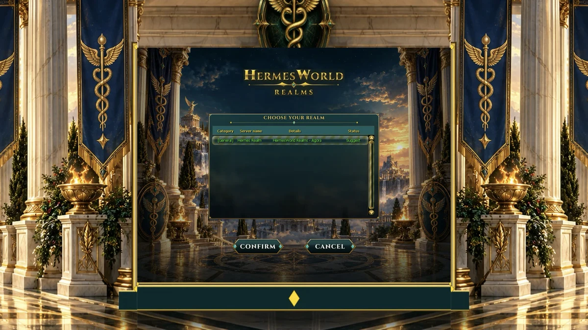 Screenshot: Choose your realm