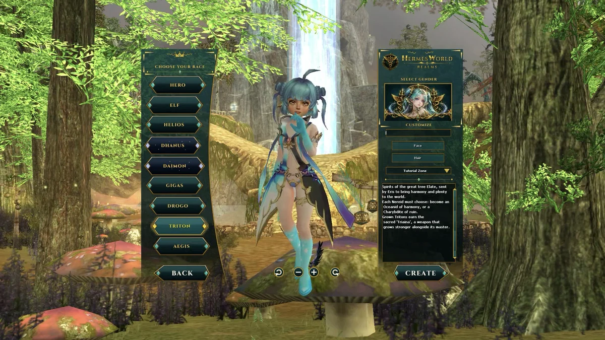 Screenshot: Create a character: Triton