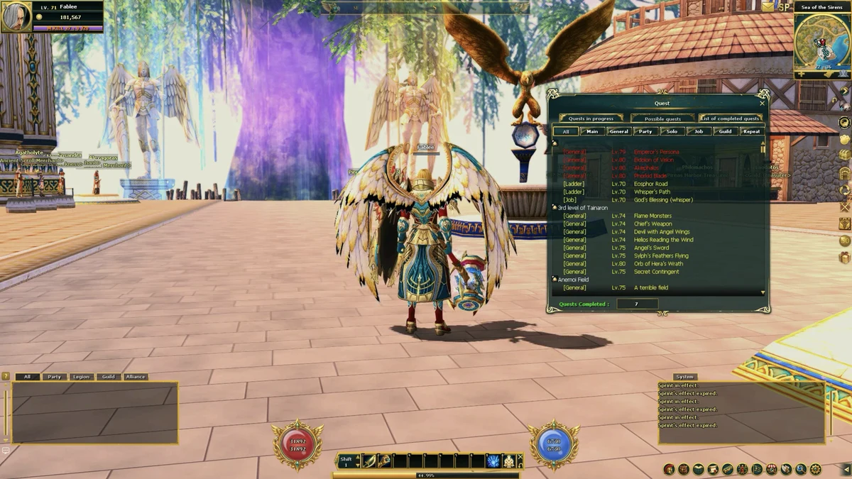 Screenshot: Quest journal: Possible quests
