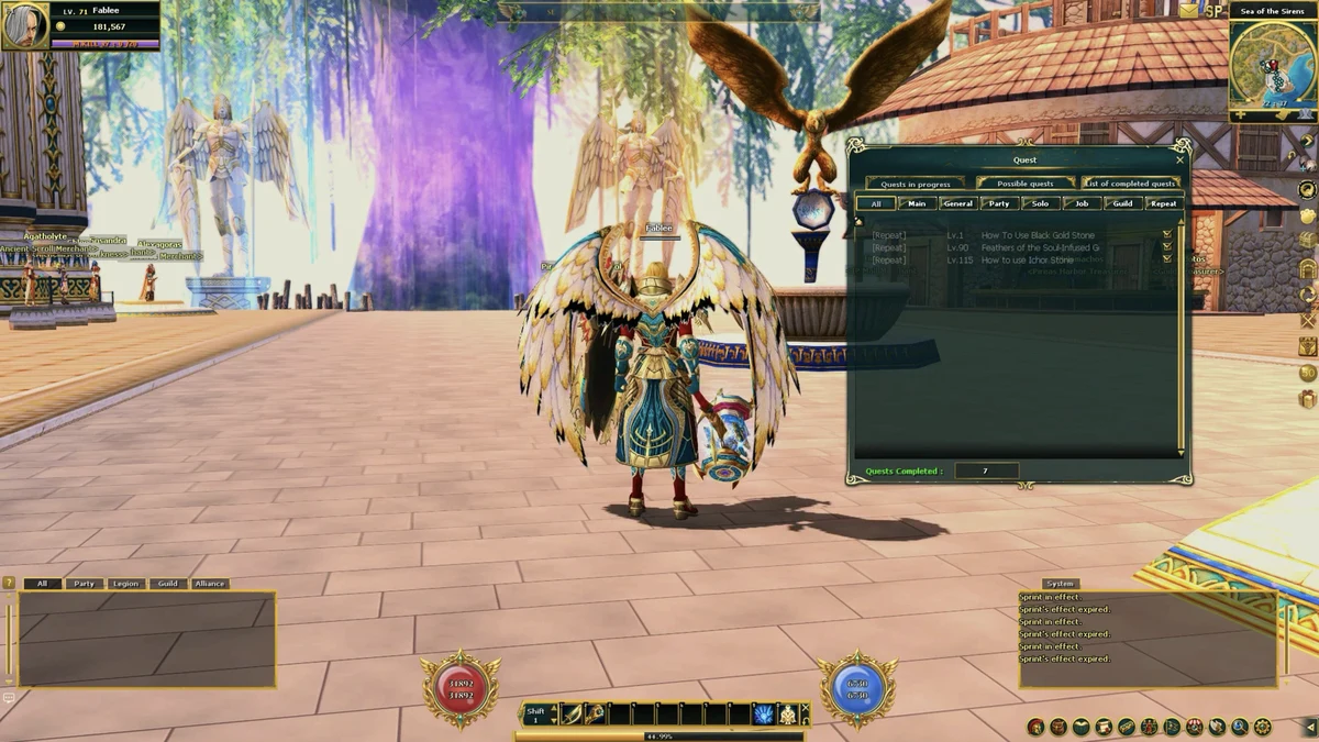 Screenshot: Quest journal: quests in progress