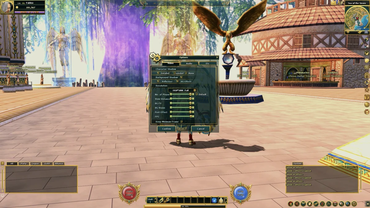 Screenshot: Game Options (O)